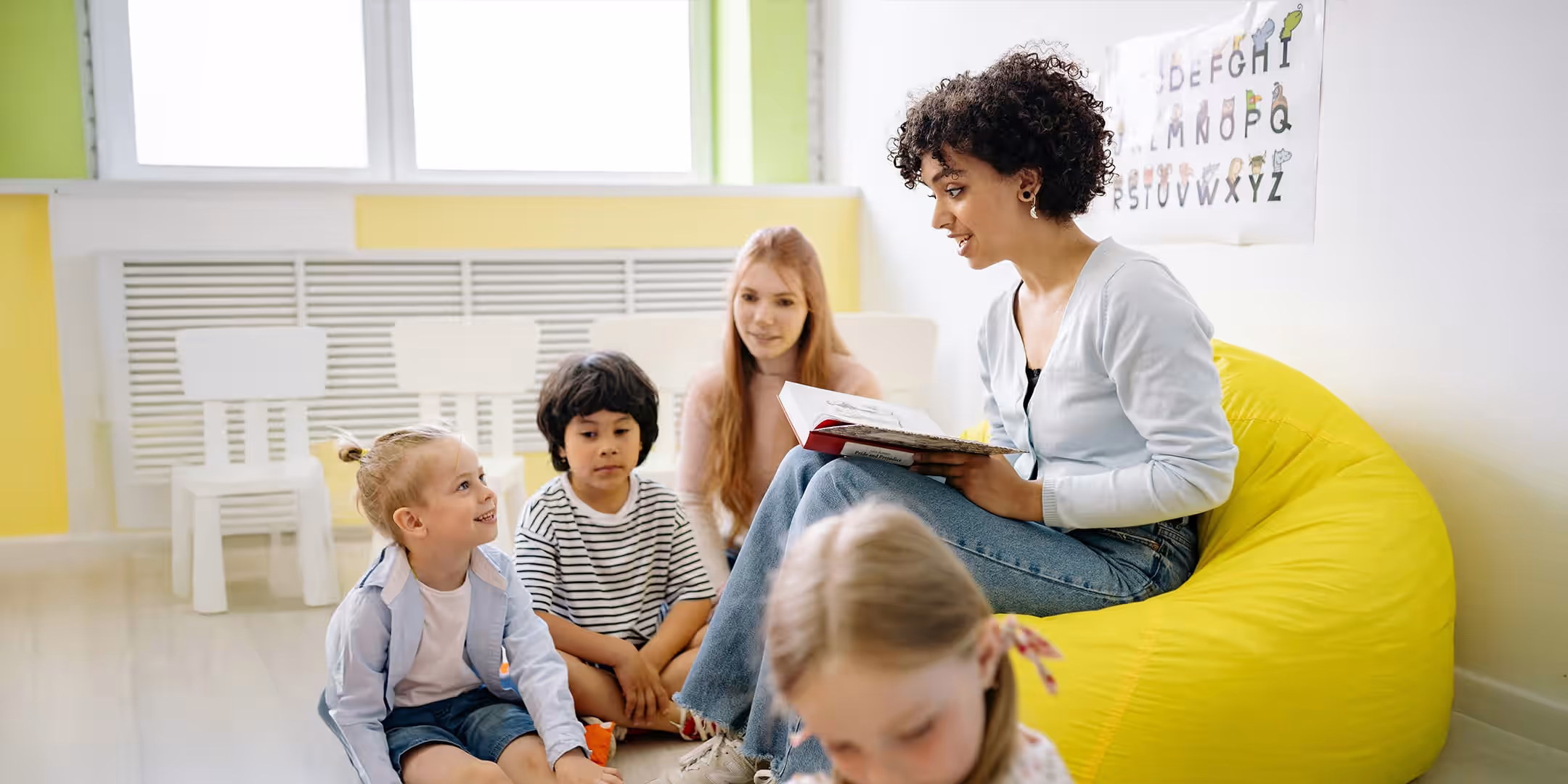 teacher with children